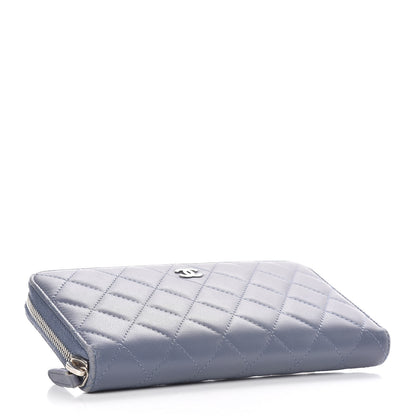 Chanel Lambskin Quilted Large Gusset Zip Around Wallet Lavender 4 of 15