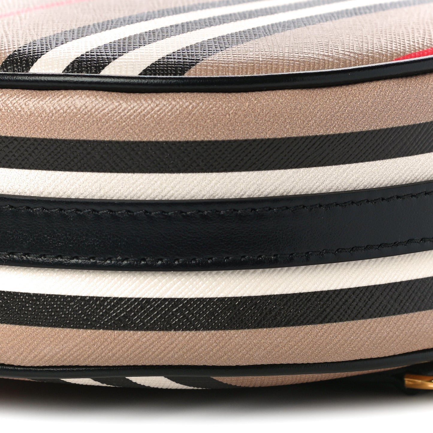 E-Canvas Calfskin Icon Stripe Louise Bag Archive Beige