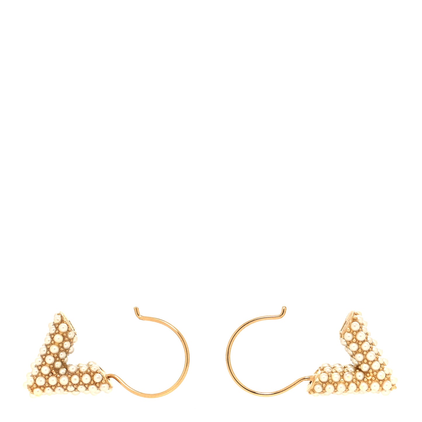 Pearl Brass Essential V Hoop Earrings Gold