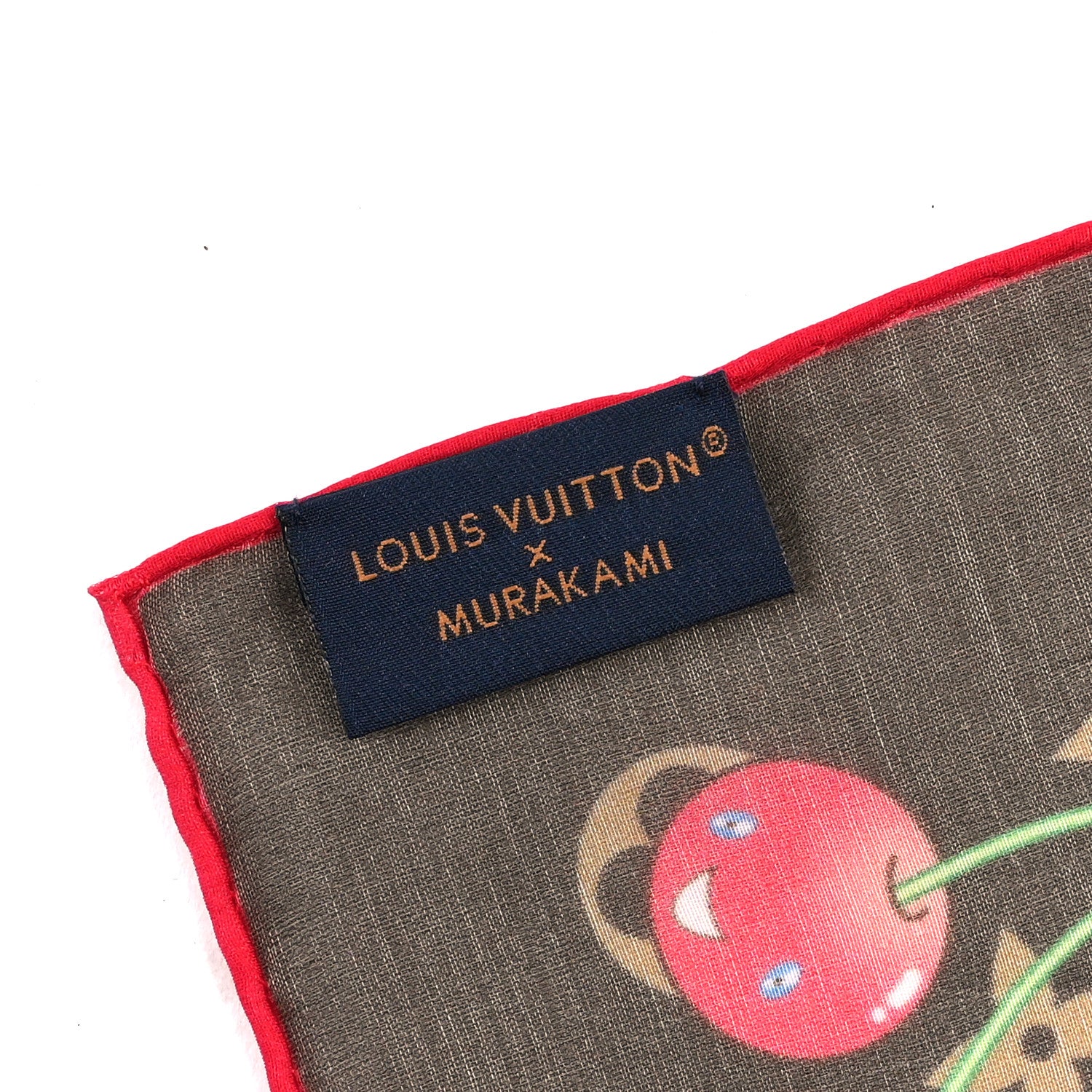 Louis Vuitton LV X TM Silk Monogram Cerise Square Scarf 55 Brown 3 of 3