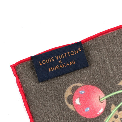 Louis Vuitton LV X TM Silk Monogram Cerise Square Scarf 55 Brown 3 of 3