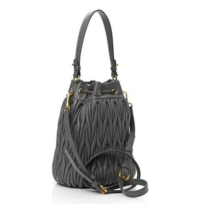 Miu Miu Nappa Matelasse Small Bucket Bag Marmo 3 of 9