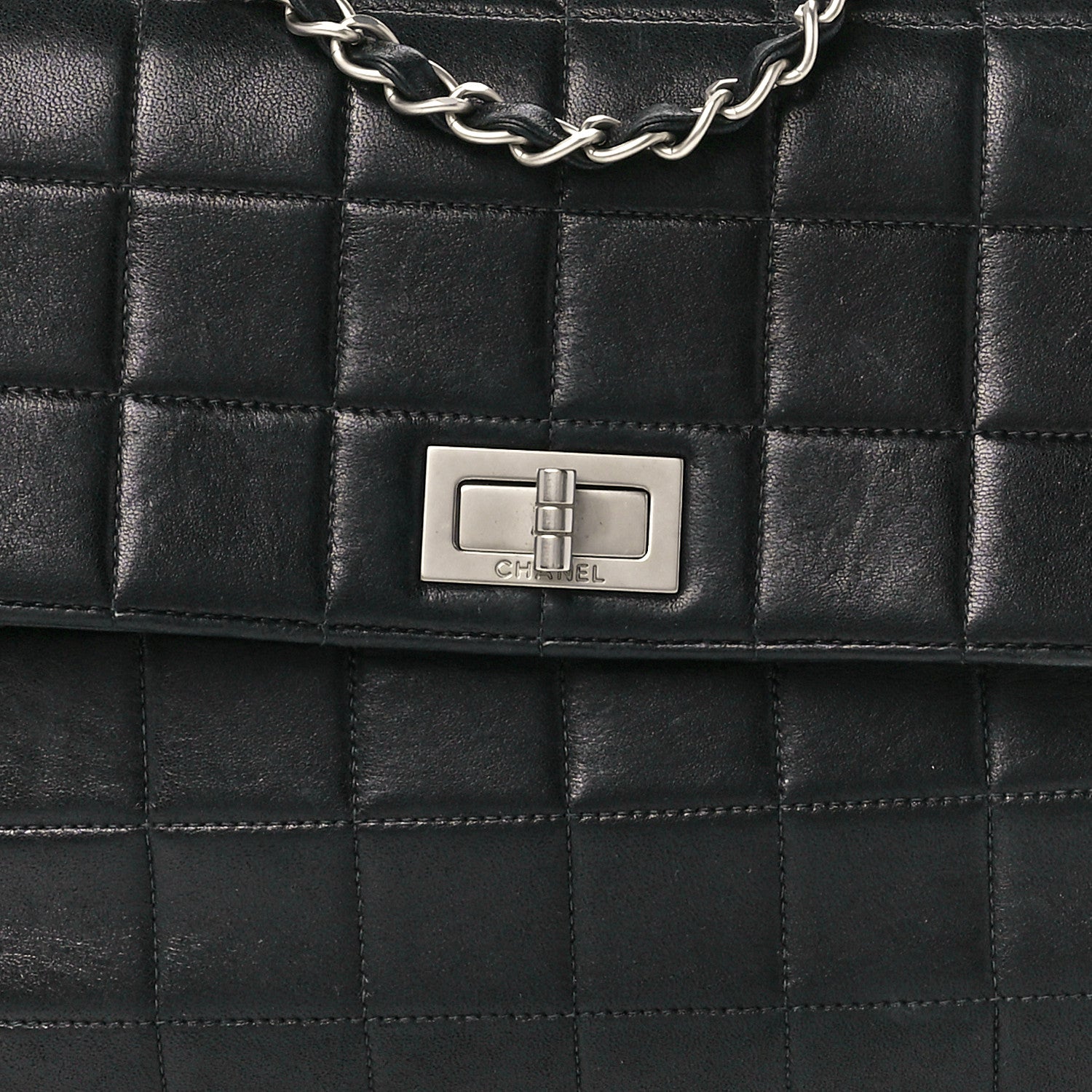 Chanel Lambskin Square Stitched Reissue Multi Pocket Flap Black 9 of 13