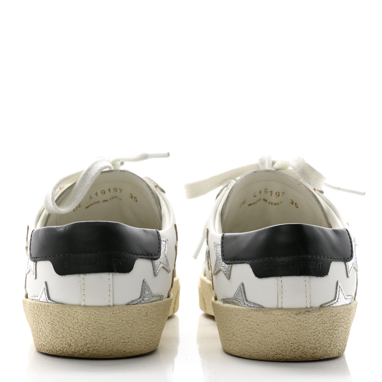 Saint Laurent Nappa Star Court Sneakers 35 Off White 5 of 13