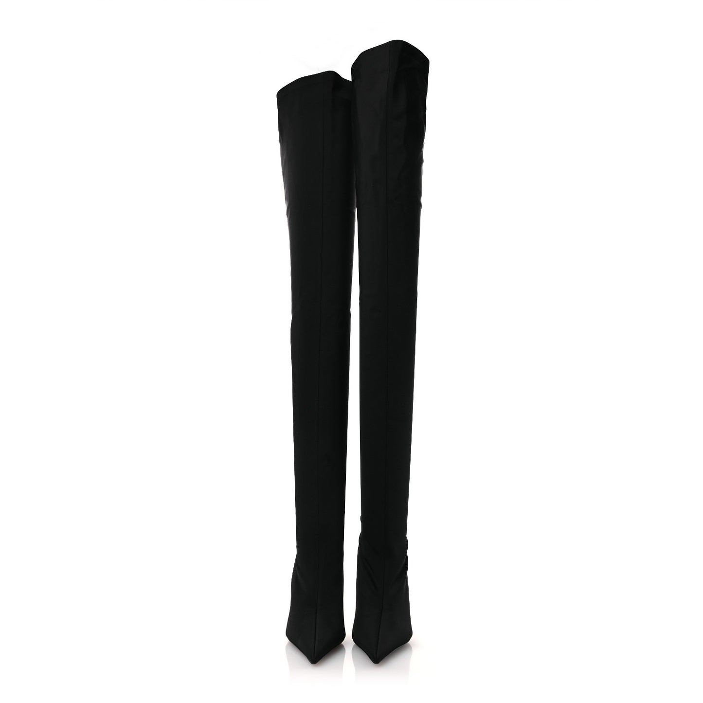 Matte Spandex Pointed Toe Knife 110mm Thigh High Boots 39 Black