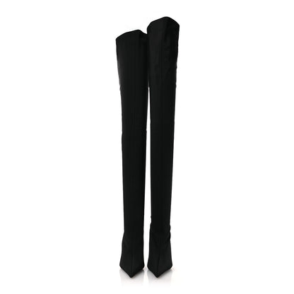 Balenciaga Matte Spandex Pointed Toe Knife 110mm Thigh High Boots 39 Black 3 of 8