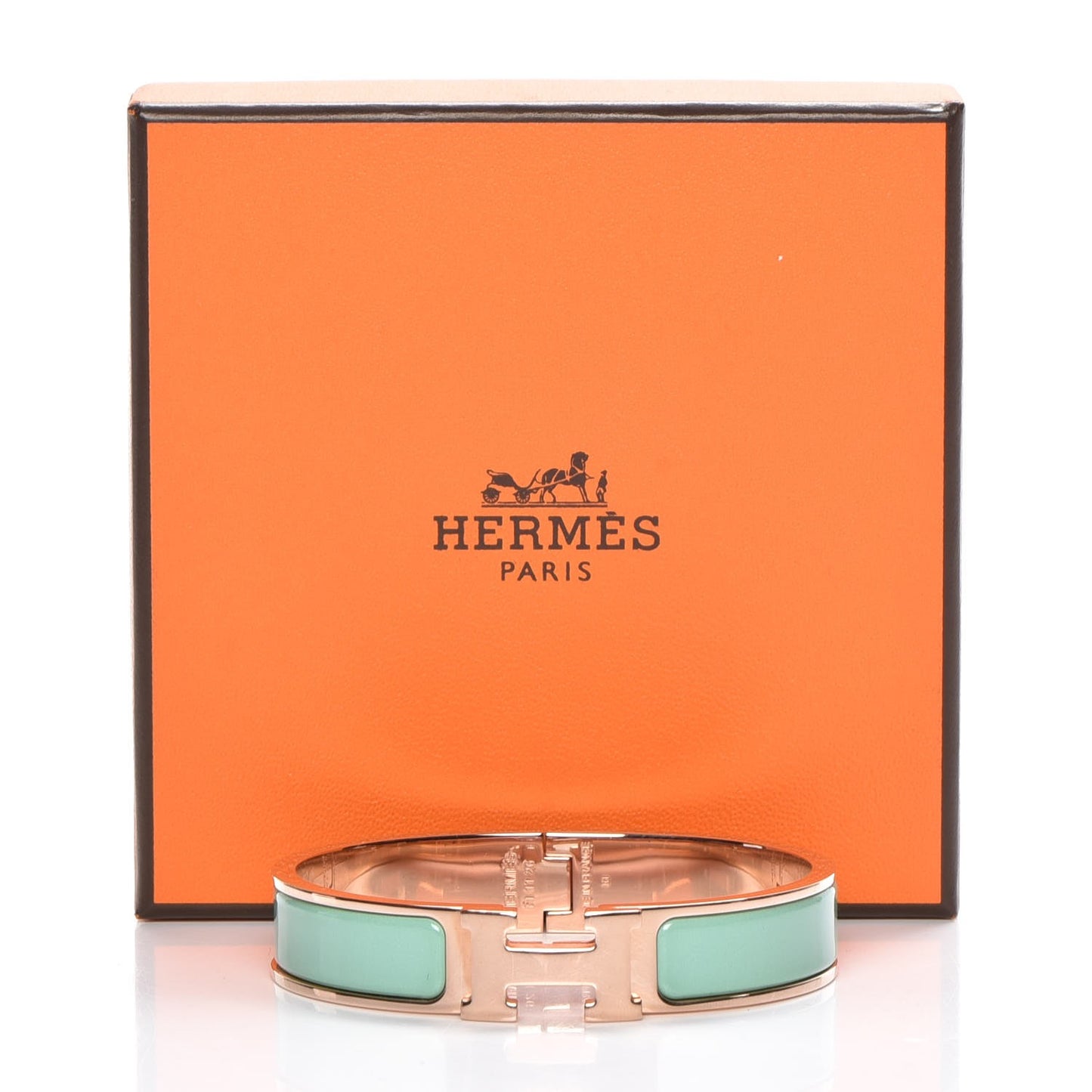 Enamel Narrow Clic Clac H Bracelet PM Vert Aqua