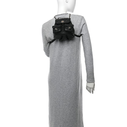 Chanel Shiny Caviar Quilted Small Duma Pockets Drawstring Backpack Black 2 of 11