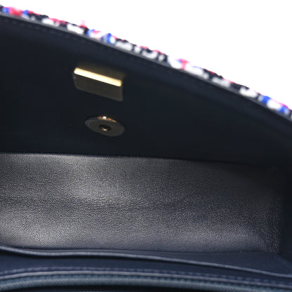 Chanel Tweed Quilted Mini Rectangular Flap Navy Red Blue White 5 of 10