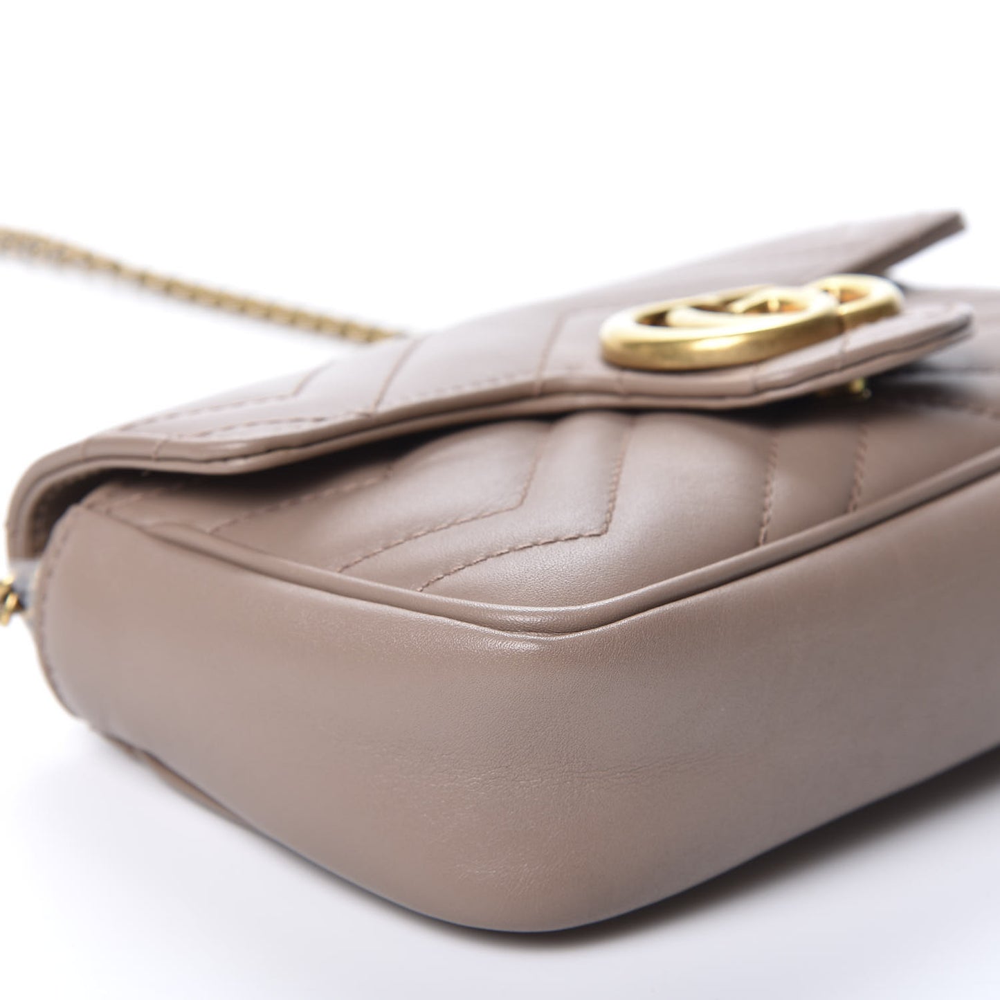 Calfskin Matelasse Super Mini GG Marmont Shoulder Bag Porcelain Rose