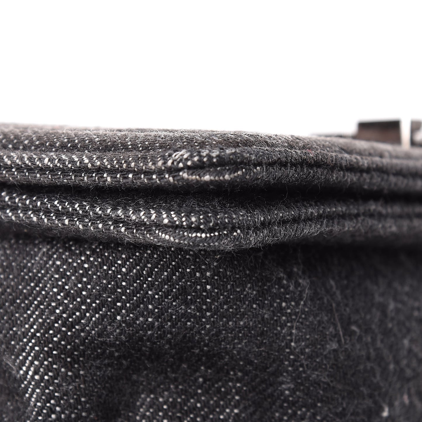 Denim Quilted Small Boy Flap Black