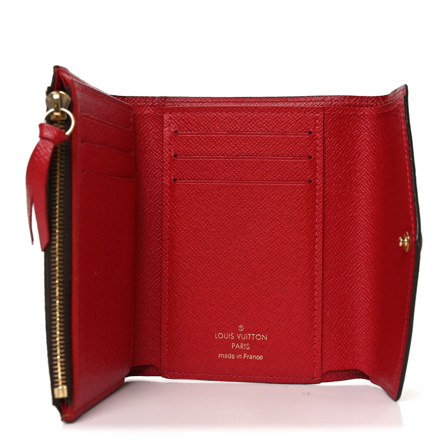 Louis Vuitton Damier Ebene Victorine Wallet Red 5 of 7