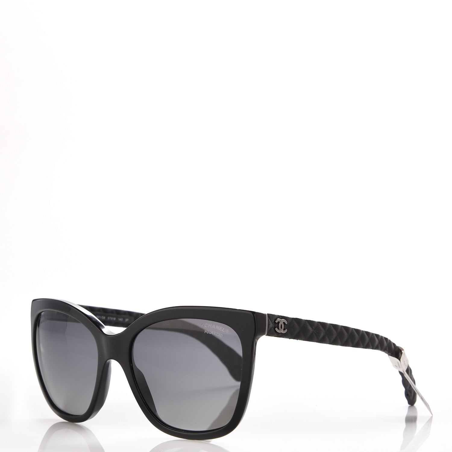 Chanel Acetate Quilted Polarized Butterfly CC Sunglasses 5288-Q Black 1 of 8
