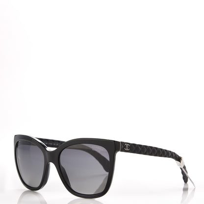 Chanel Acetate Quilted Polarized Butterfly CC Sunglasses 5288-Q Black 1 of 8