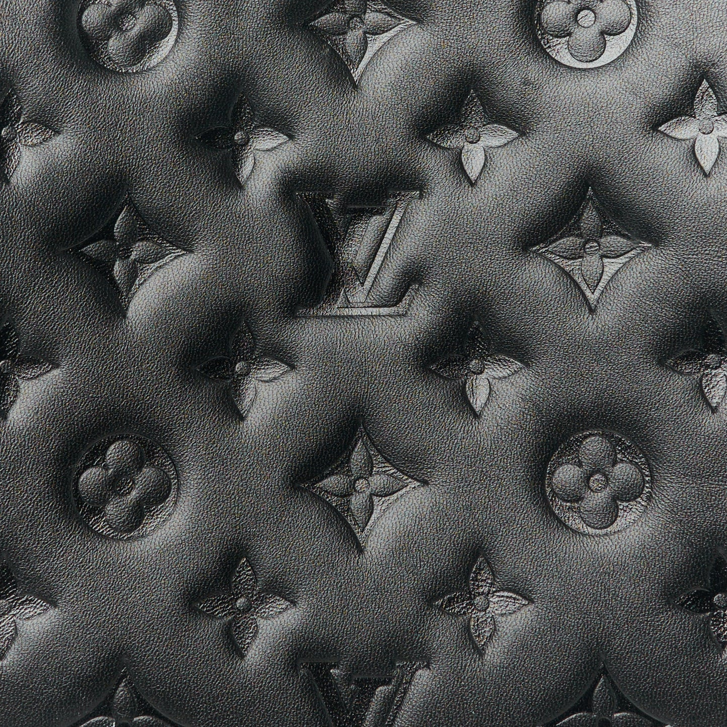 Lambskin Embossed Monogram Coussin PM Black