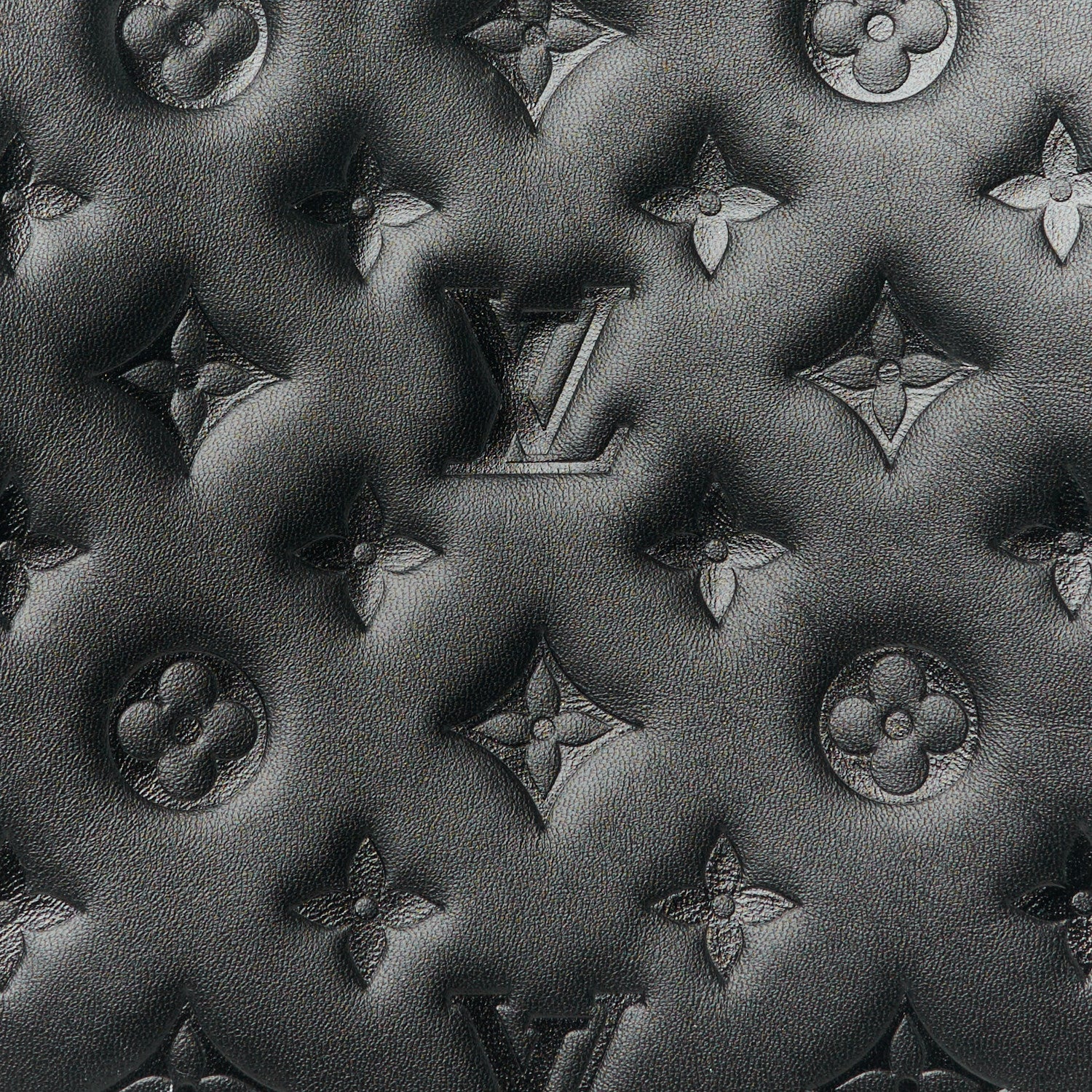 Louis Vuitton Lambskin Embossed Monogram Coussin PM Black 9 of 11