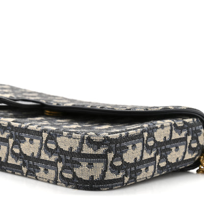 Christian Dior Oblique Saddle Chain Pouch Blue 9 of 10