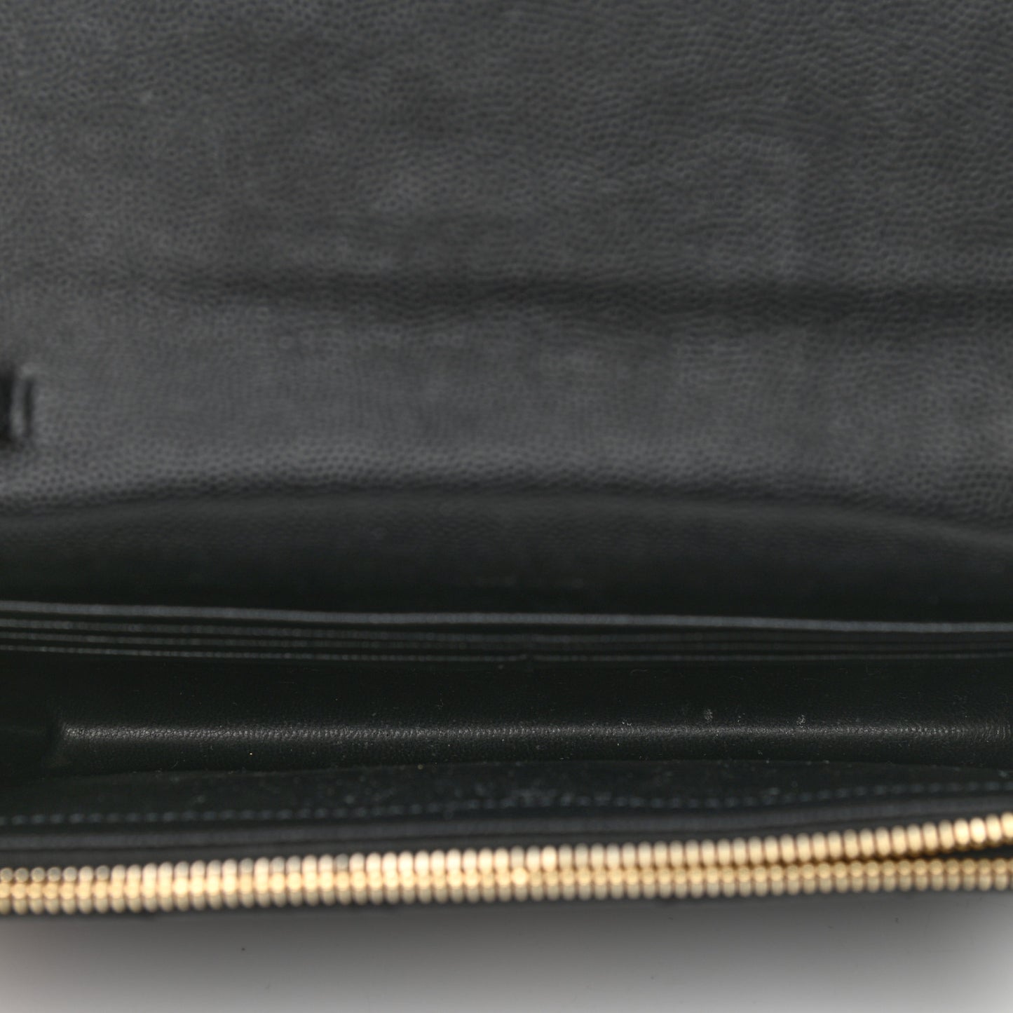Grain De Poudre Matelasse Chevron Monogram Chain Wallet Black