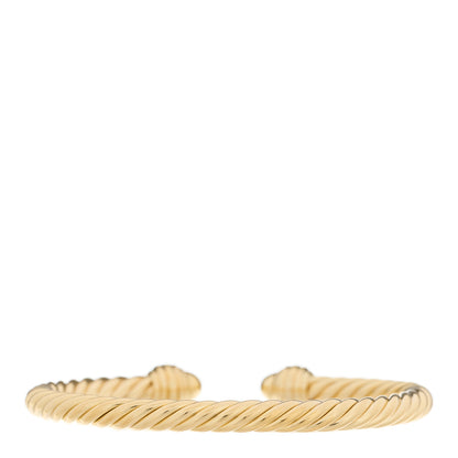 David Yurman 18K Yellow Gold Diamond 5mm Cable Classics Dome Bracelet 3 of 4