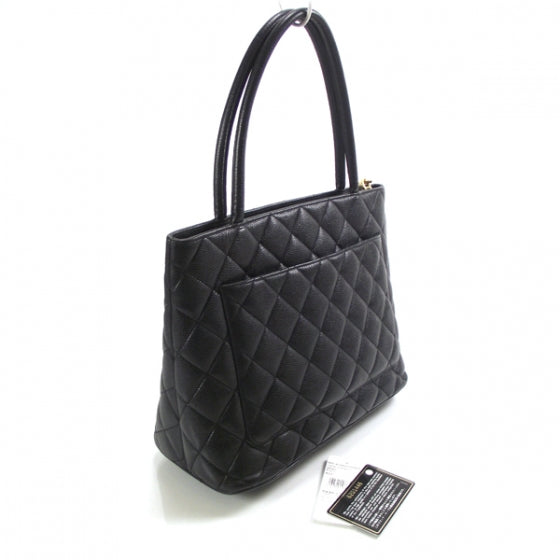 Caviar Medallion Tote Black