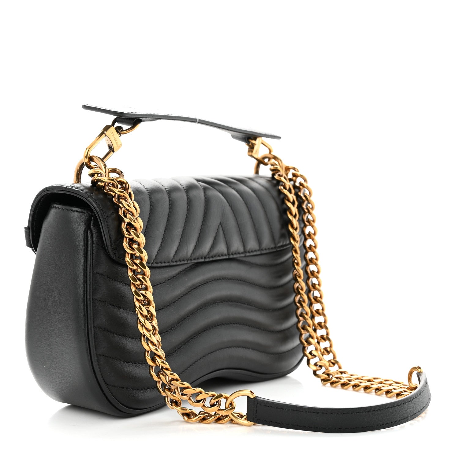 Louis Vuitton Calfskin New Wave Chain MM Black 3 of 11
