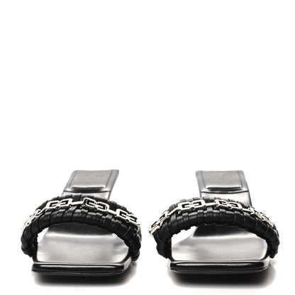 Givenchy Woven Lambskin G Chain 50mm Kitten Heel Sandals 39 Black 2 of 8