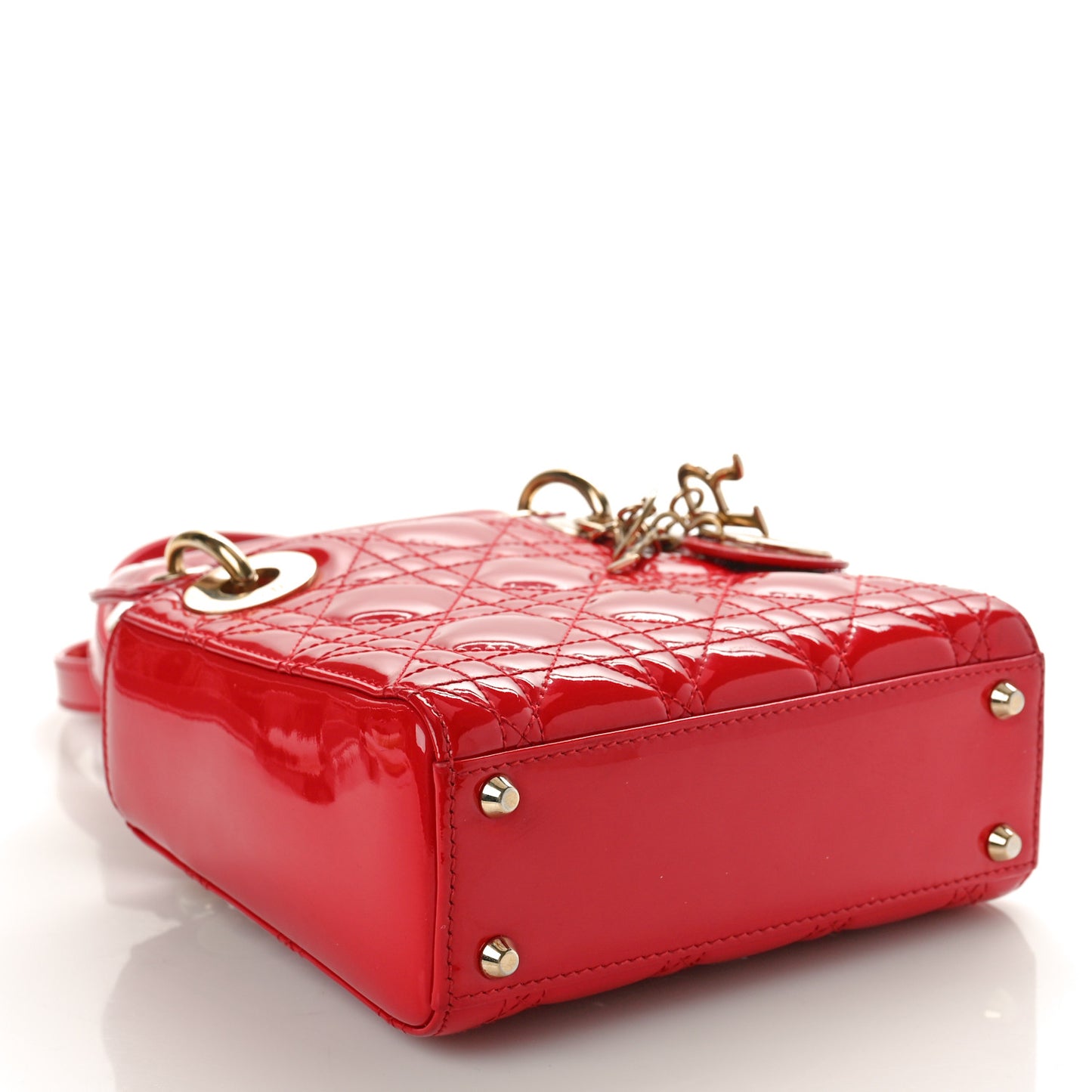 Patent Cannage Mini Lady Dior Red