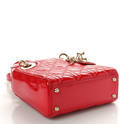 Christian Dior Patent Cannage Mini Lady Dior Red 4 of 10