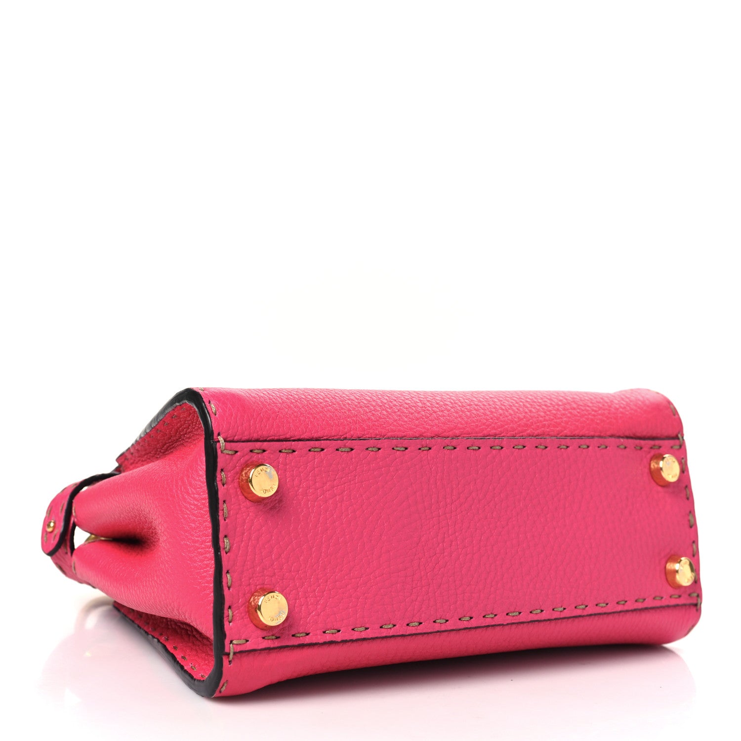 Fendi Cuoio Romano Selleria Mini Peekaboo Iconic Satchel Fuxia 4 of 11