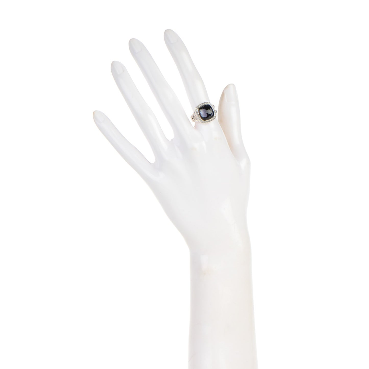 Sterling Silver Diamond Black Orchid 11mm Albion Ring 52 6
