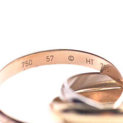 Cartier 18K Pink Yellow White Gold Small Trinity Ring 57 8 4 of 5