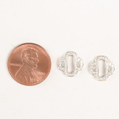 Hermes 18K White Gold Diamond Chaîne d'Ancre Passerelle Earrings 2 of 5