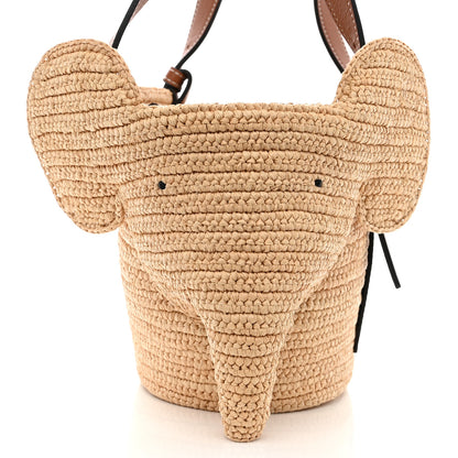 Loewe Raffia Small Elephant Basket Tote Bag Natural Tan 12 of 12
