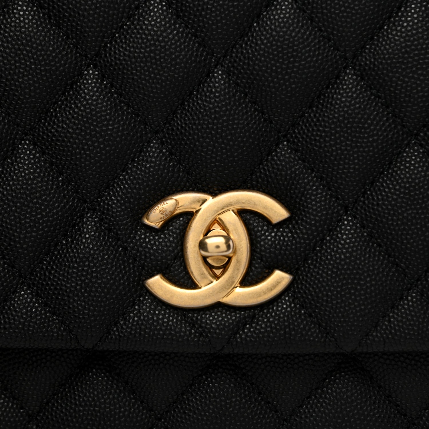 Chanel Caviar Lizard Embossed Quilted Small Coco Handle Flap Black 4 of 9