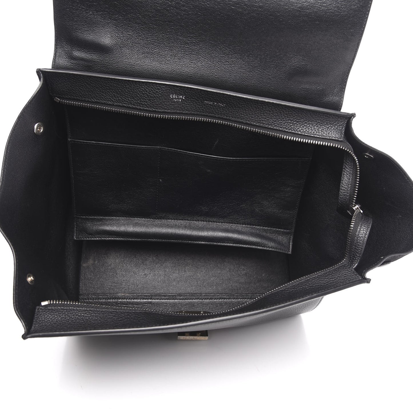 Drummed Calfskin Suede Medium Trapeze Black