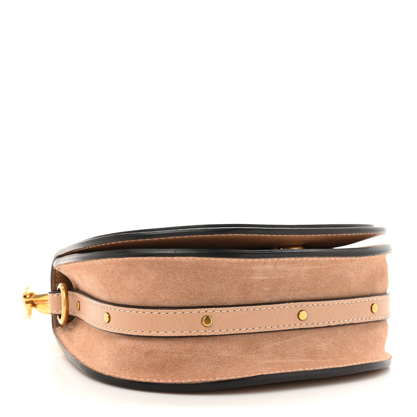 Calfskin Suede Small Nile Bracelet Bag Biscotti Beige