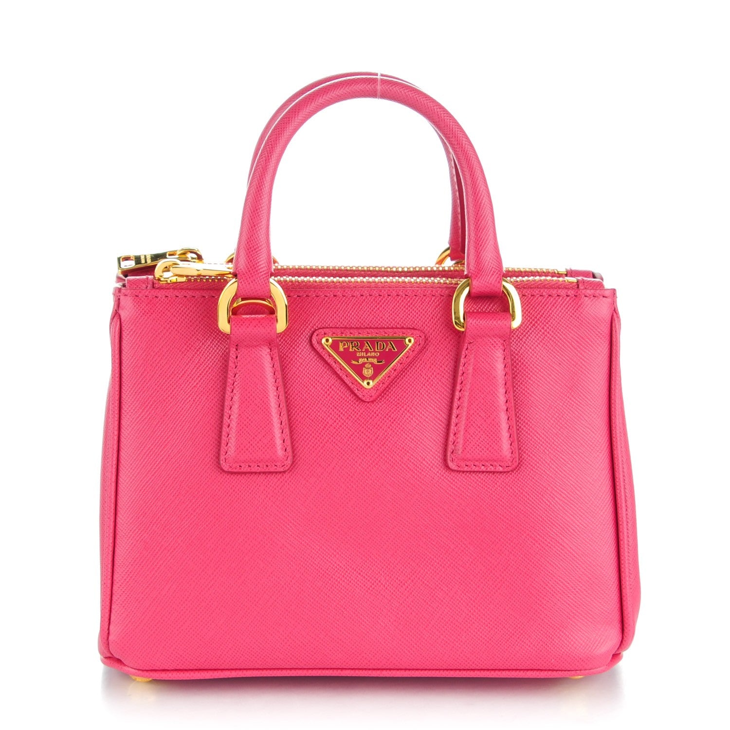Prada Saffiano Mini Galleria Double Zip Tote Peonia 151458
