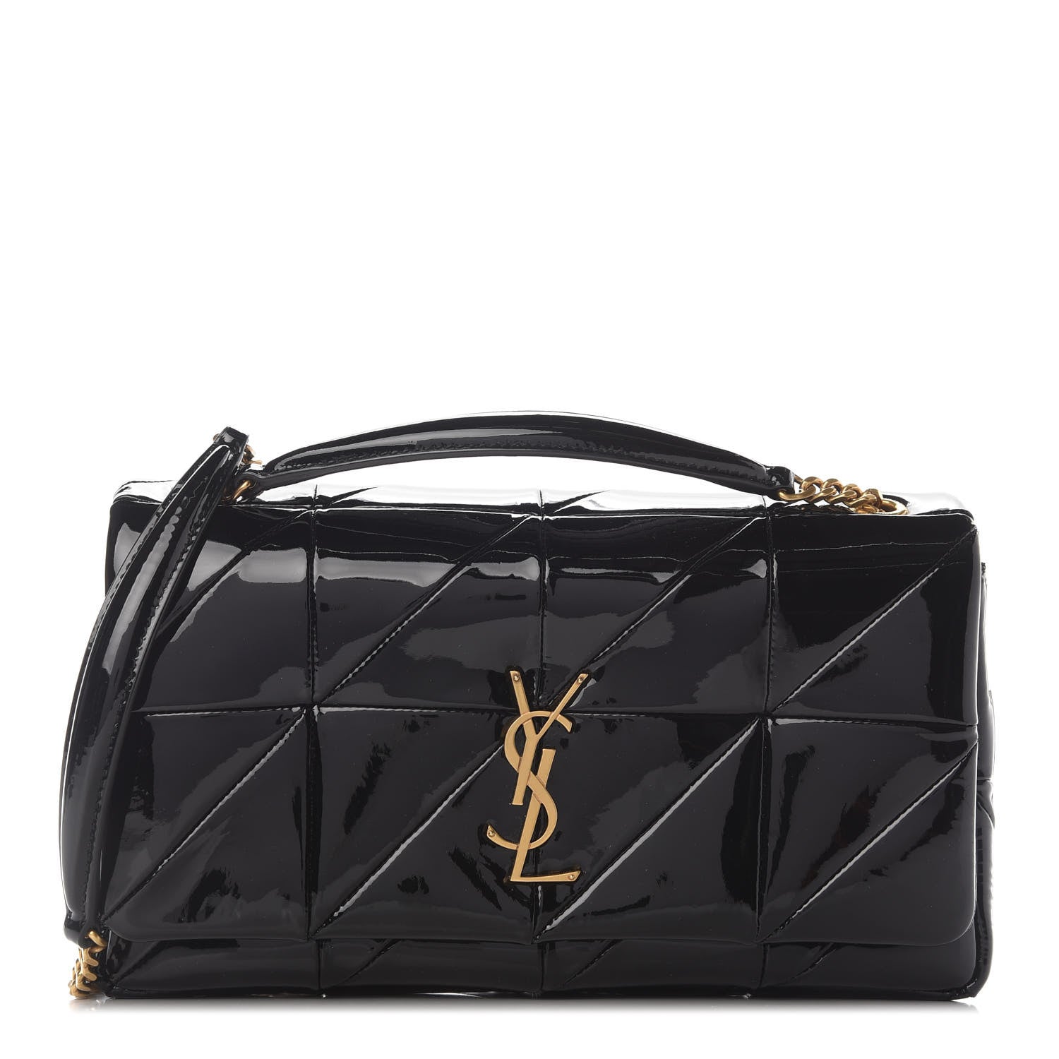 Saint Laurent Patent Patchwork Monogram Medium Jamie Black 1 of 9