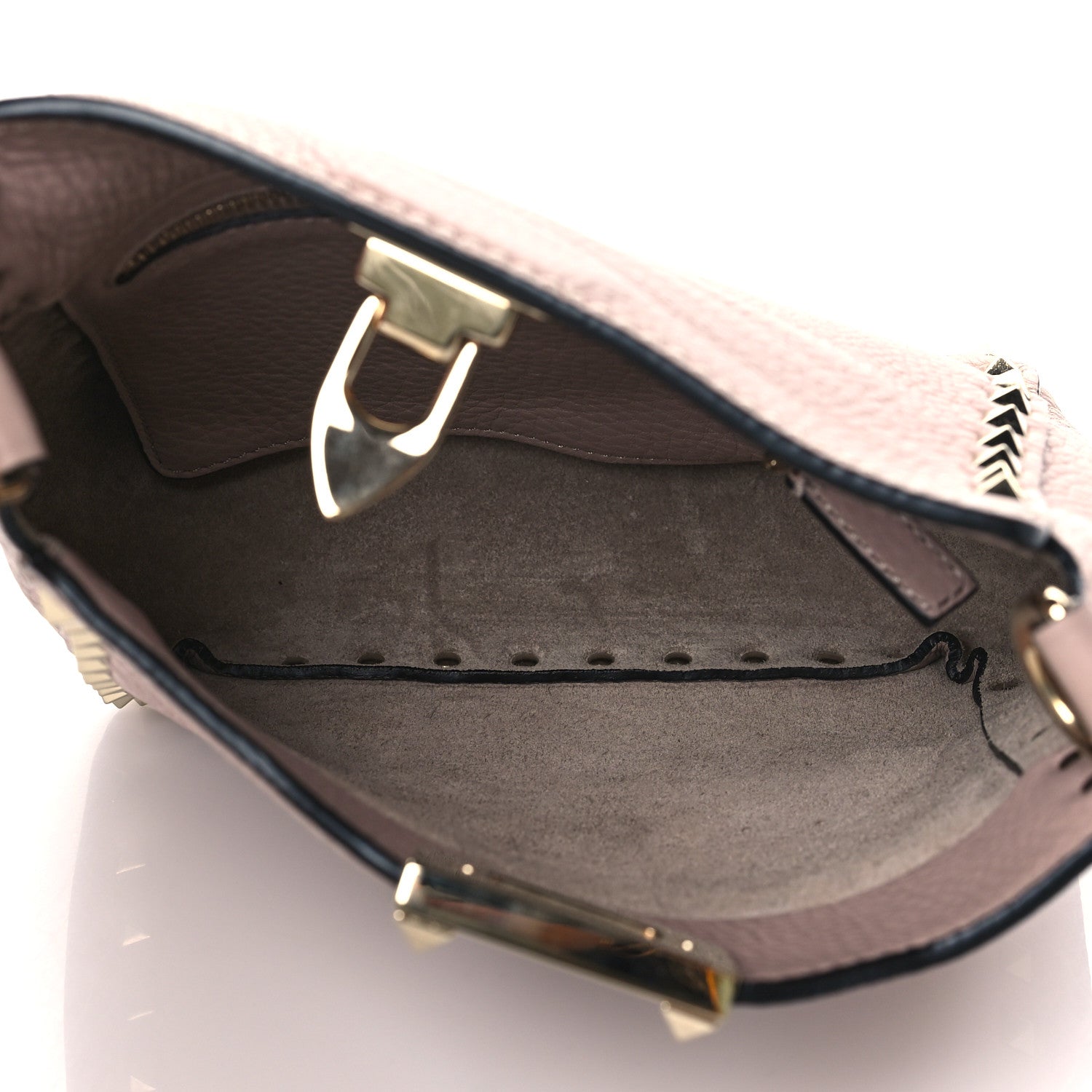 Valentino Garavani Pebbled Calfskin Mini Rockstud Flip-Lock Messenger Bag Poudre 5 of 9