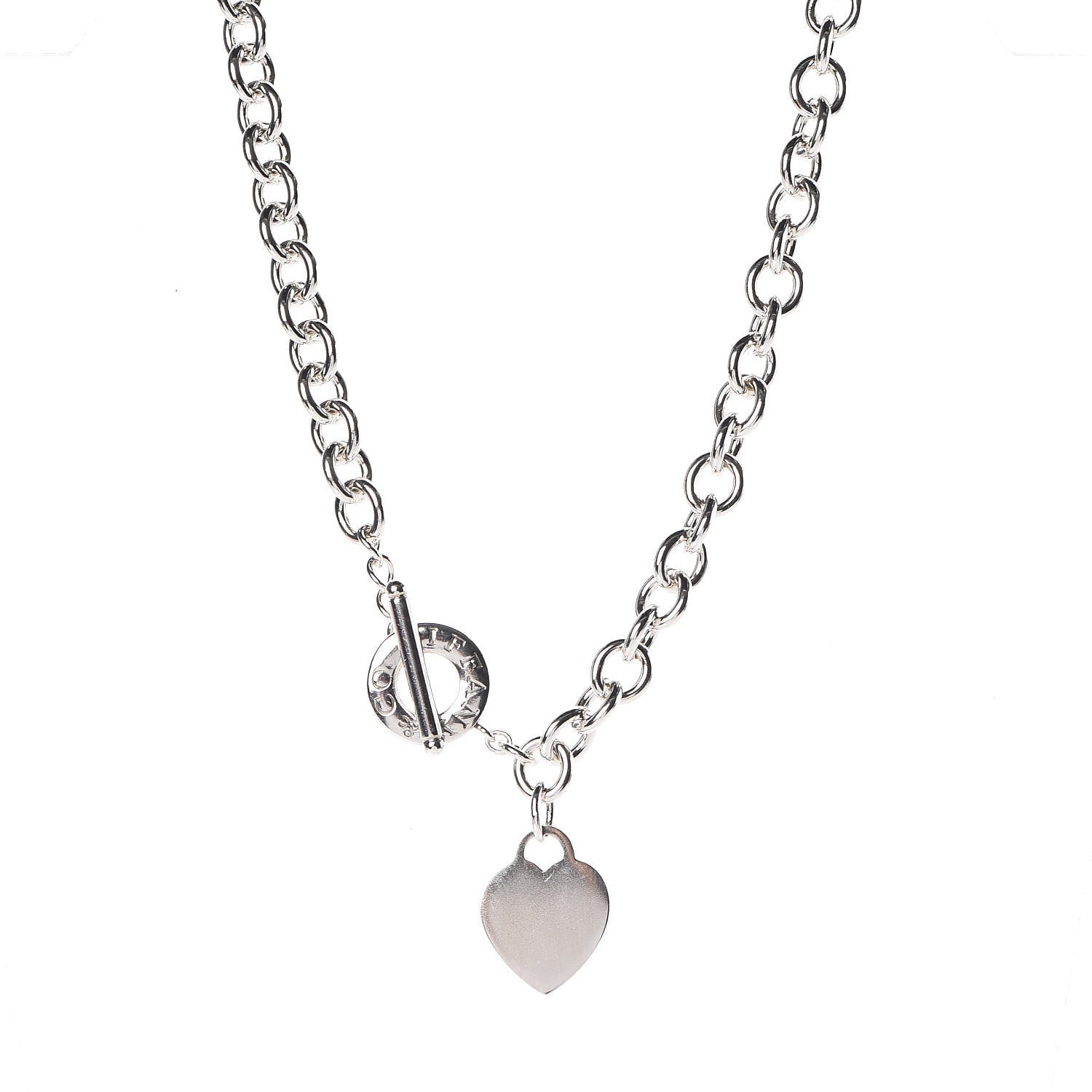 Tiffany Sterling Silver Heart Tag Toggle Necklace 1 of 5