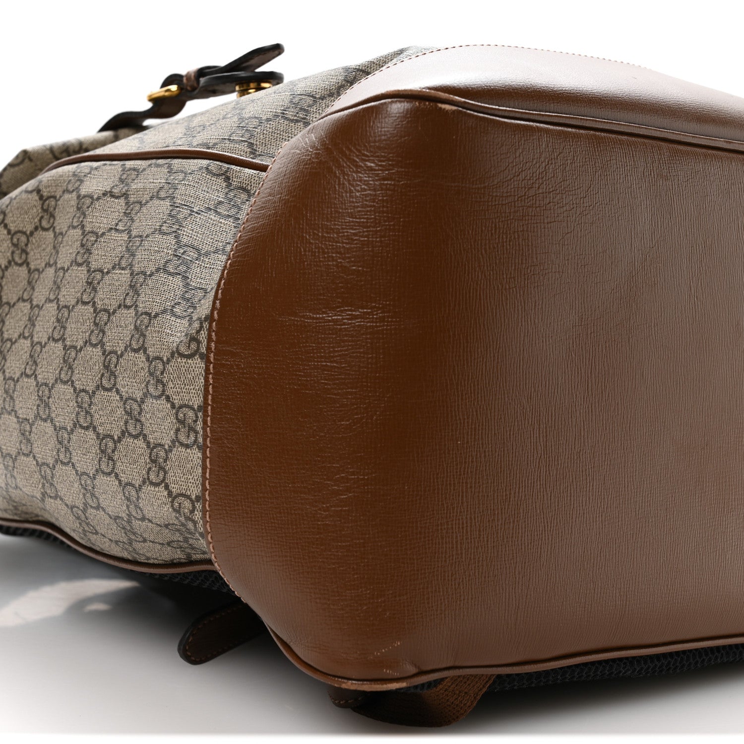 Gucci GG Supreme Monogram Azalea Calfskin Medium Retro Interlocking G Buckle Backpack Beige Ebony Brown Sugar 9 of 10