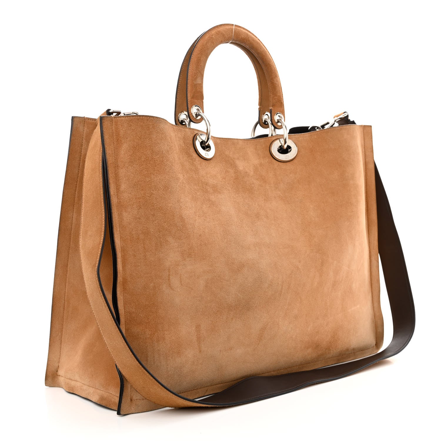 Christian Dior Suede Medium Diorissimo Tote Brown 3 of 12
