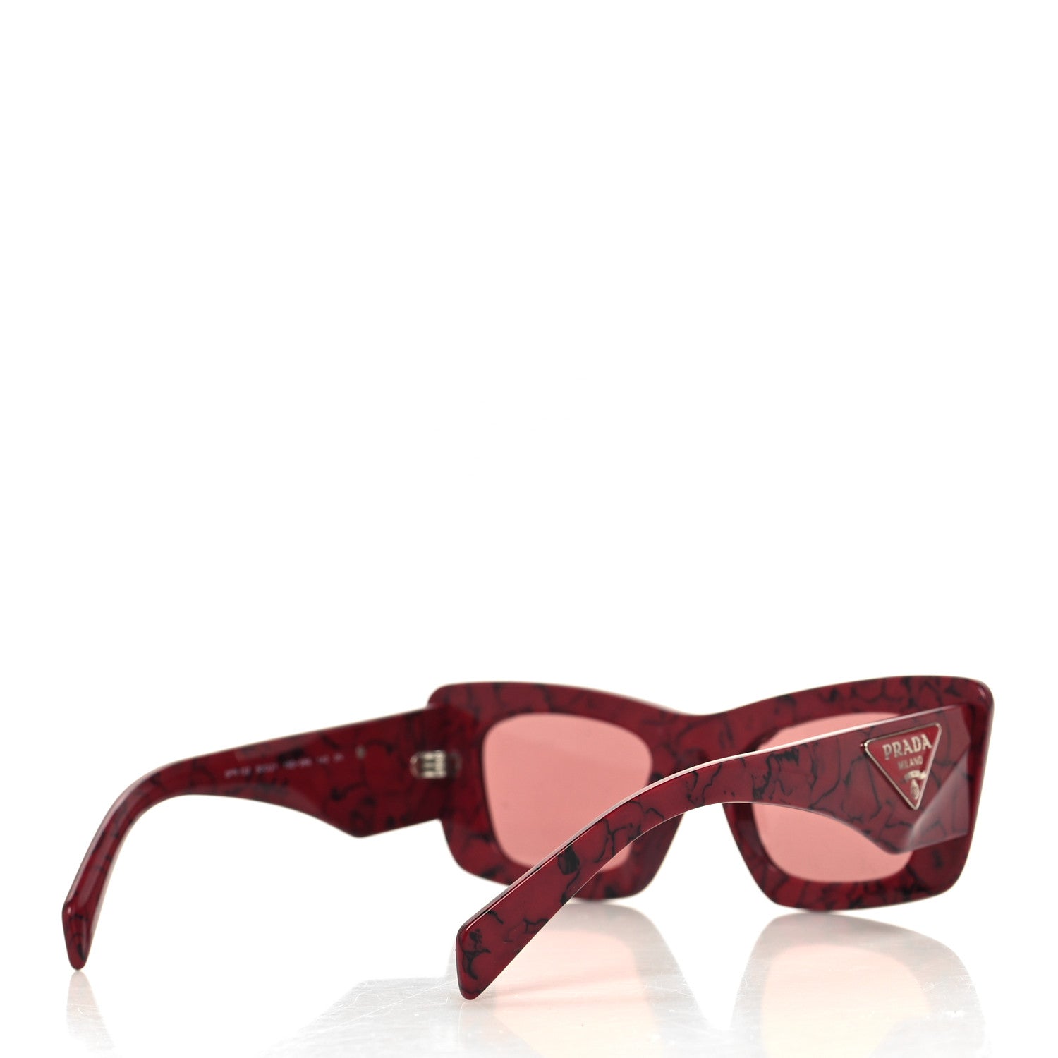 Prada Acetate Symbole Sunglasses SPR 13Z Red Marble 4 of 8