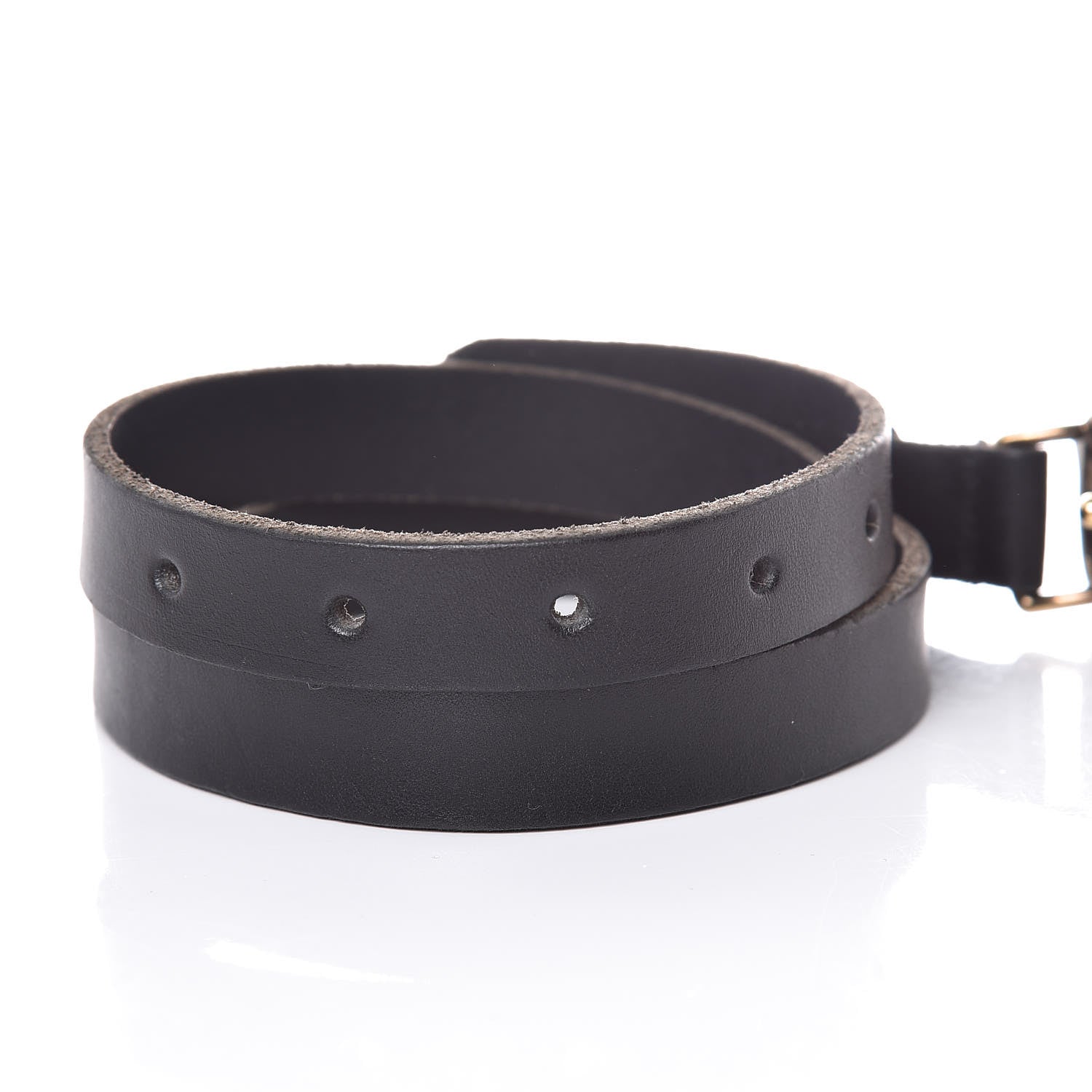 Gucci Calfskin Crystal Feline 20mm Belt 85 34 Black 4 of 8