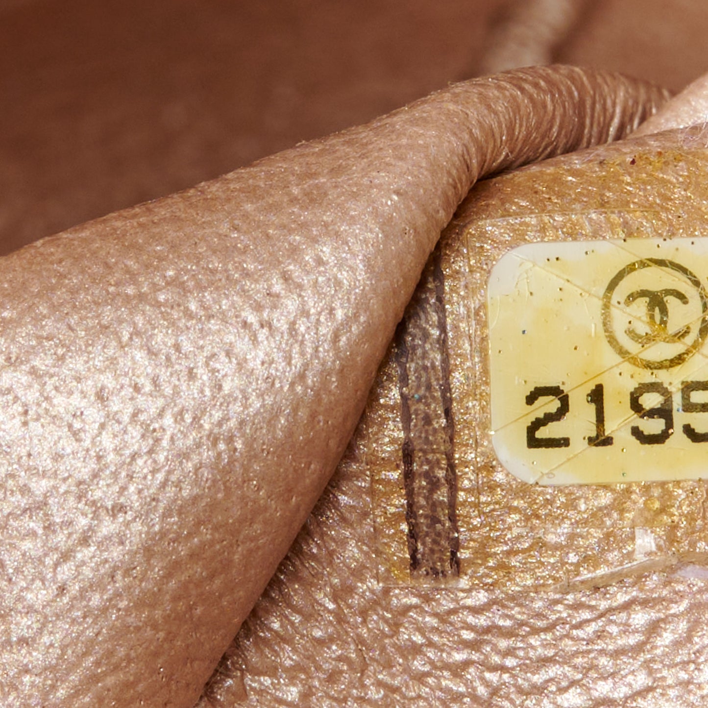 Metallic Calfskin Pixel Effect Medium Double Flap Pinky Gold