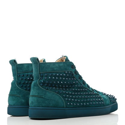 Christian Louboutin Veau Velours Mens Louis Orlato Flat Spikes Sneakers 42.5 Green 4 of 8