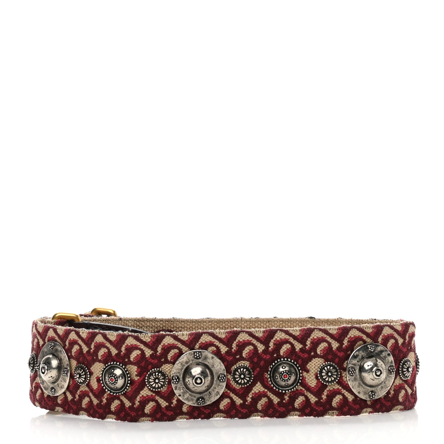 Oblique Studded Shoulder Strap Burgundy