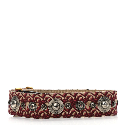 Christian Dior Oblique Studded Shoulder Strap Burgundy 2 of 3