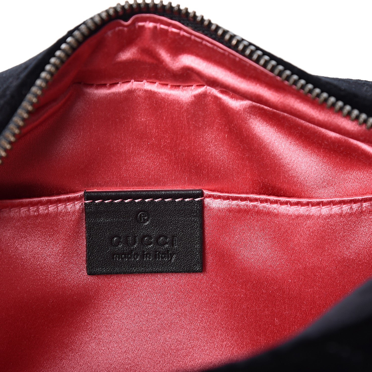 Gucci Velvet Matelasse Deer Embroidered Small GG Marmont Chain Shoulder Bag Black 8 of 9