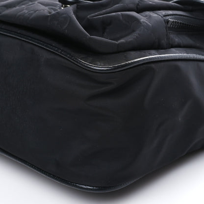 Gucci Nylon Monogram Double Buckle Flap Messenger Bag Black 9 of 9